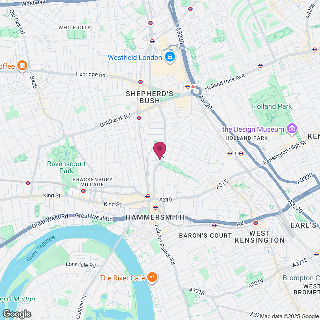 Brook Green Hotel & Smiths Bar location