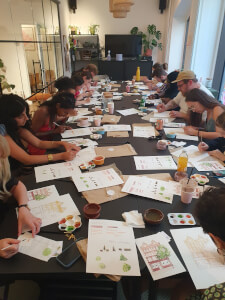 Painting class by AnnaObert Illustration