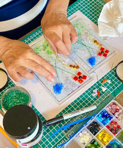 Glass and Mosaic class by cielo fused glass designs