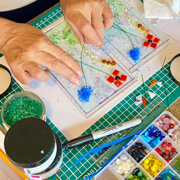 Glass and Mosaic class by cielo fused glass designs