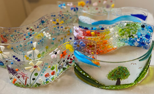 Glass and Mosaic class by cielo fused glass designs