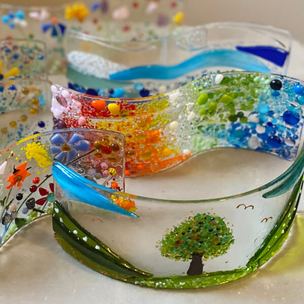 Glass and Mosaic class by cielo fused glass designs