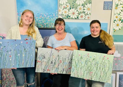 Glass and Mosaic class by HollyHocks Artist