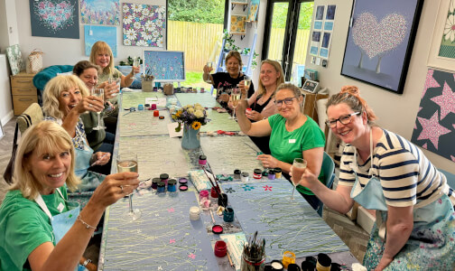 Glass and Mosaic class by HollyHocks Artist