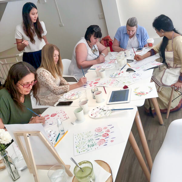 Photo from a Kerrilyn Cheah Watercolor workshop