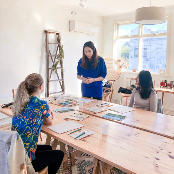 Photo from a Kerrilyn Cheah Watercolor workshop