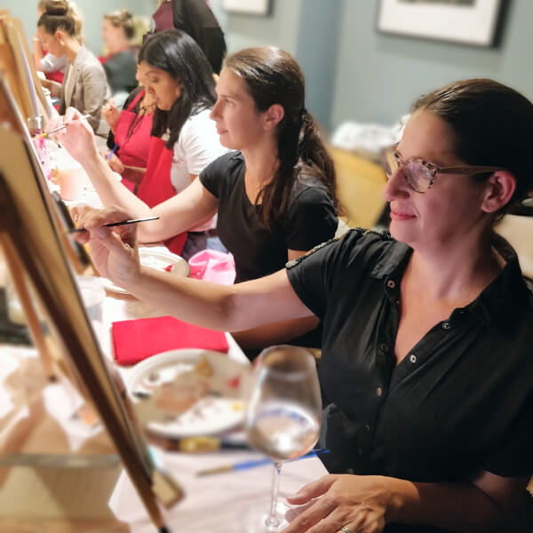 Photo from a Paint Party Social Club workshop