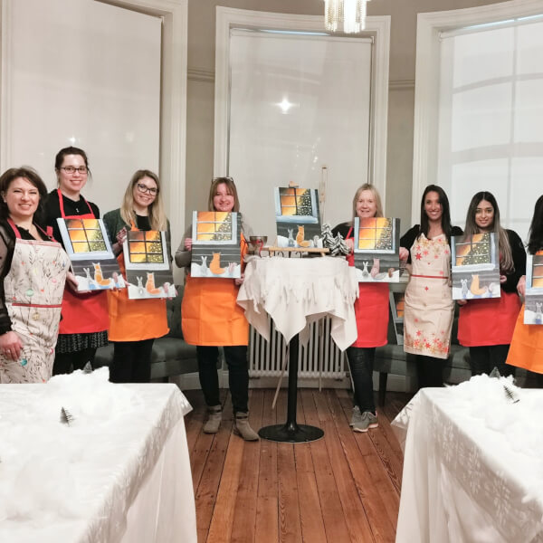 Photo from a Paint Party Social Club workshop
