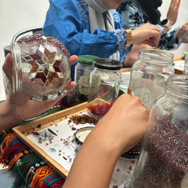 Glass and Mosaic class by Sheri's ottoman emporium