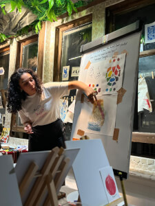 Print Making class by Zafeerah Heesambee