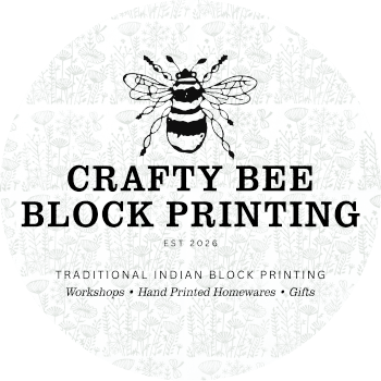 Crafty Bee Block Printing, textiles teacher