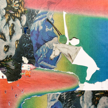 Inner vision collage, paper craft and ink teacher