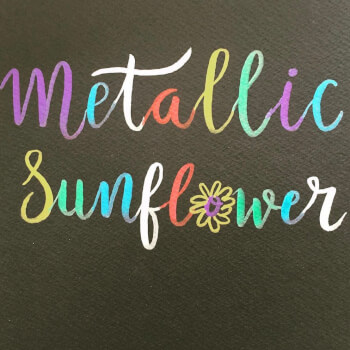 Metallic Sunflower Calligraphy