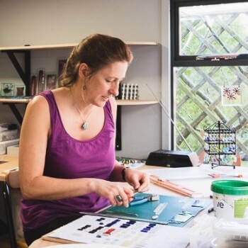 Sarah Greening, glass and mosaic and jewellery making teacher