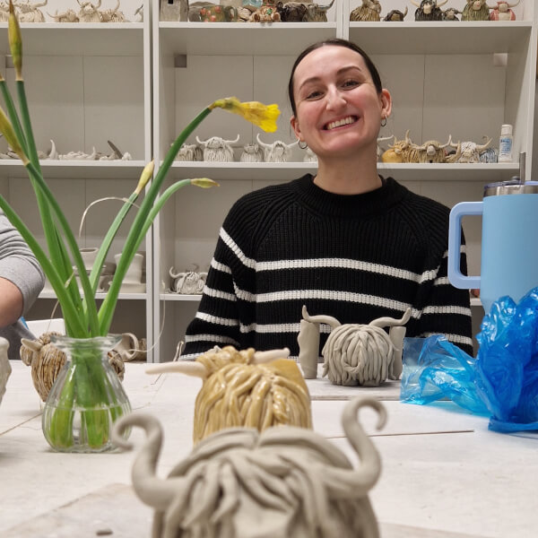 Highland Cow Pottery Workshop review by Ellie Wakelin - Milton Keynes