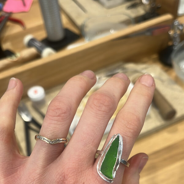 Jewellery Making Class - Sea Glass Statement Ring review by Rebekah March - London