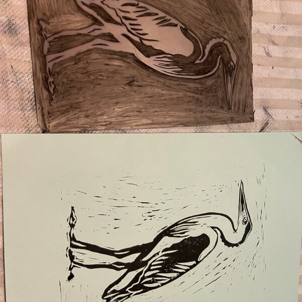 Linocut Taster Workshop review by Suze Miller - Milton Keynes