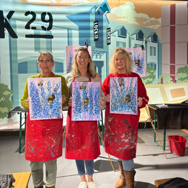 Paint and Sip Class - Brush Party - Lock29, Banbury review by Penny Berry - Oxford