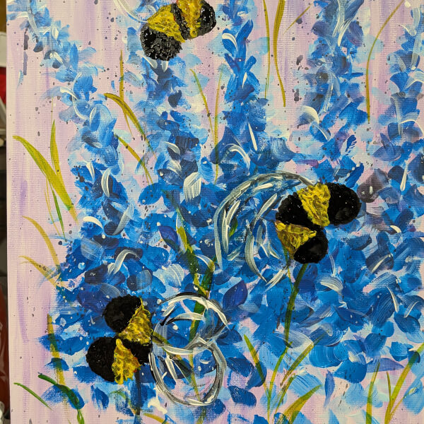 Paint and Sip Class - Brush Party - Lock29, Banbury review by Carolyn Adams - Oxford