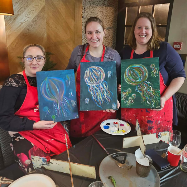 Paint and Sip Class - Brush Party - Stow-on-the-Wold review by Rebecca Davies - Gloucester