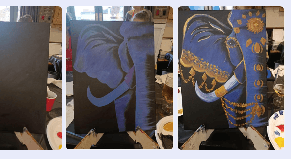 Paint and Sip Class - Brush Party with Rachael - Wallingford review by Nicola J Mundy - Oxford