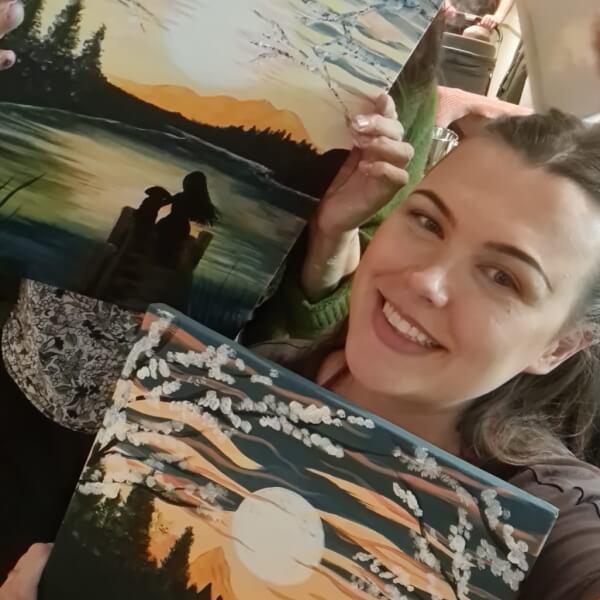 Paint and Sip Class - Brush Party with Rachael - Witney review by Lisa Perry - Oxford