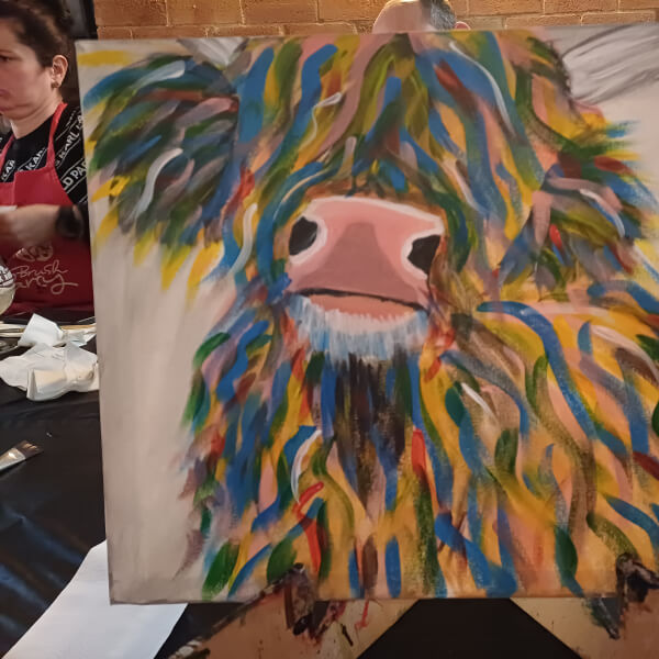 Paint and Sip Class - Brush Party with Sarah - Hook Norton review by Joanne Harris - Oxford
