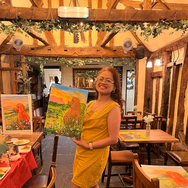 Paint and Sip Class - Pinner review by Alexandra Kulanthai - London