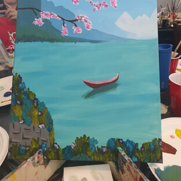 Paint and Sip Class - the Cedar Tree - Bagshot review by Agnieszka Cockbill - Guildford