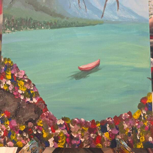 Paint and Sip Class - the Cedar Tree - Bagshot review by Evelyne Cowell - Guildford