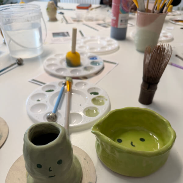 Viral Matcha Recipe and Ceramic Cutlery Holder Workshop review by Hannah Walker - London