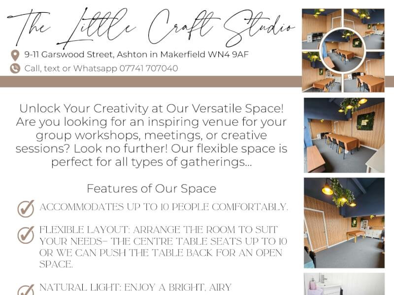 The Little Craft Studio available for workshops