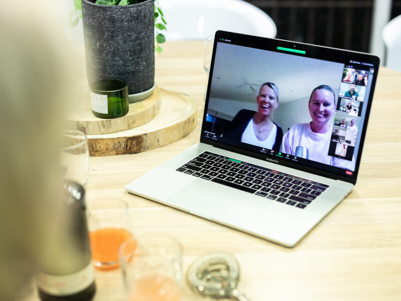 Women cocktail making at home
