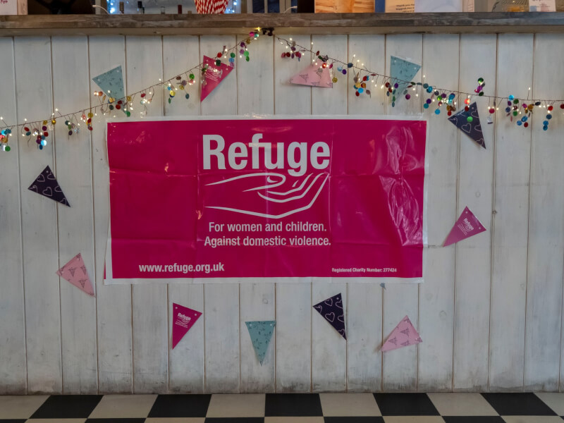 A poster for refuge at a paint and sip event