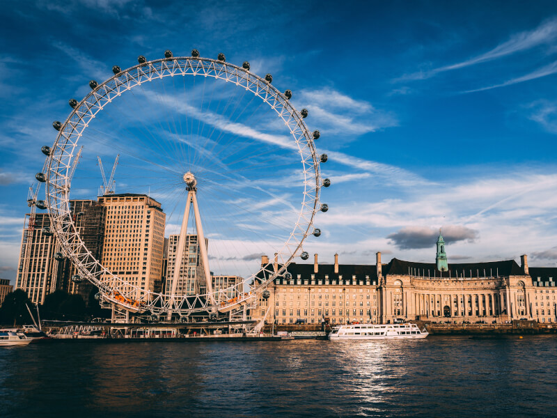 A shot of the London eye across the river taken in a London photography workshop.