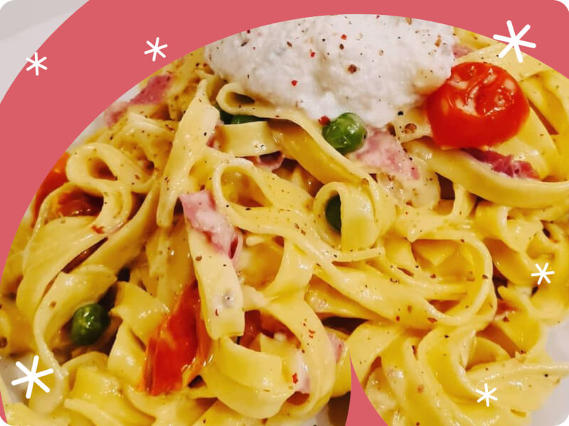 A closeup of Italian pasta on a plate.