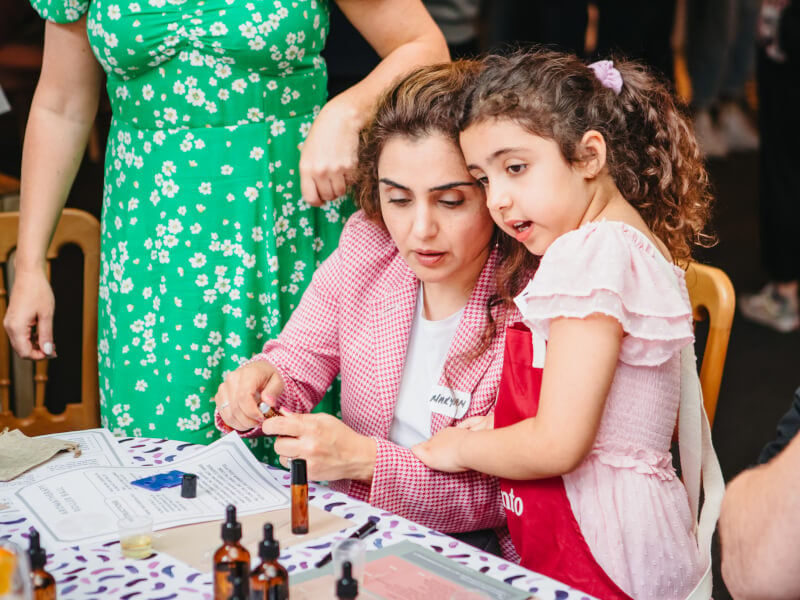 Mum and daughter at a craft class class