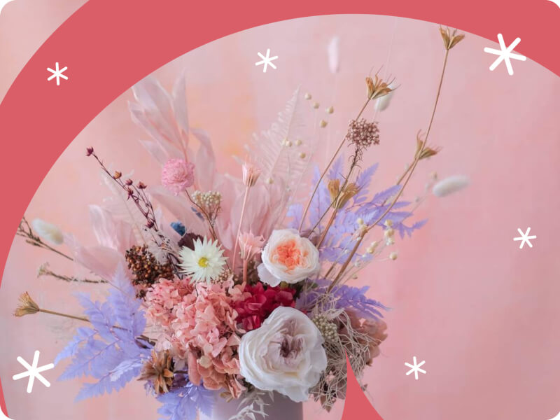 A gorgeous floral arrangement by Nikki