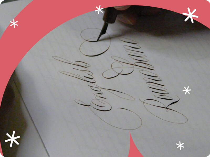 An example of English Roundhand lettering art