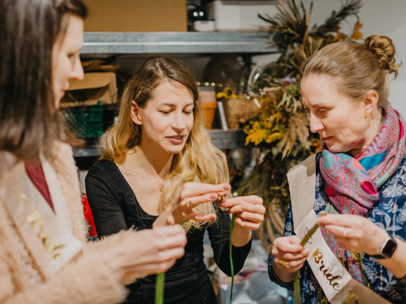 A group of women at a floristry class