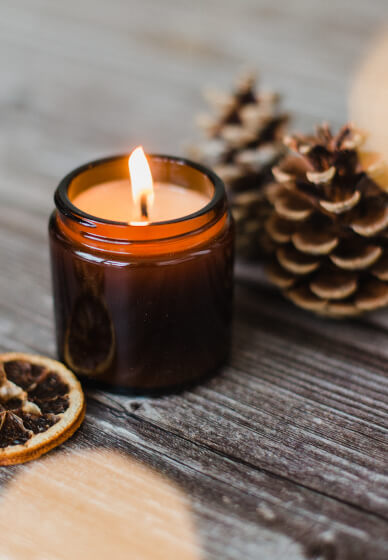 A candle from a candle making class