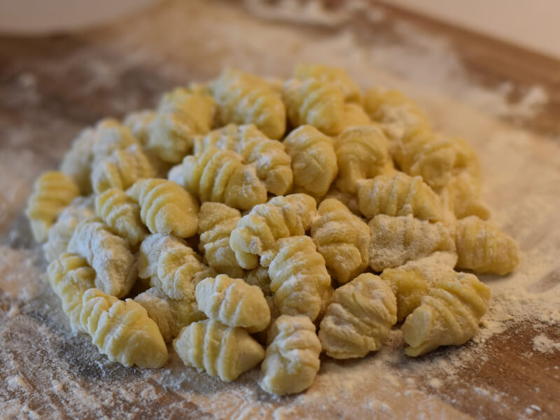 Freshly made gnocchi