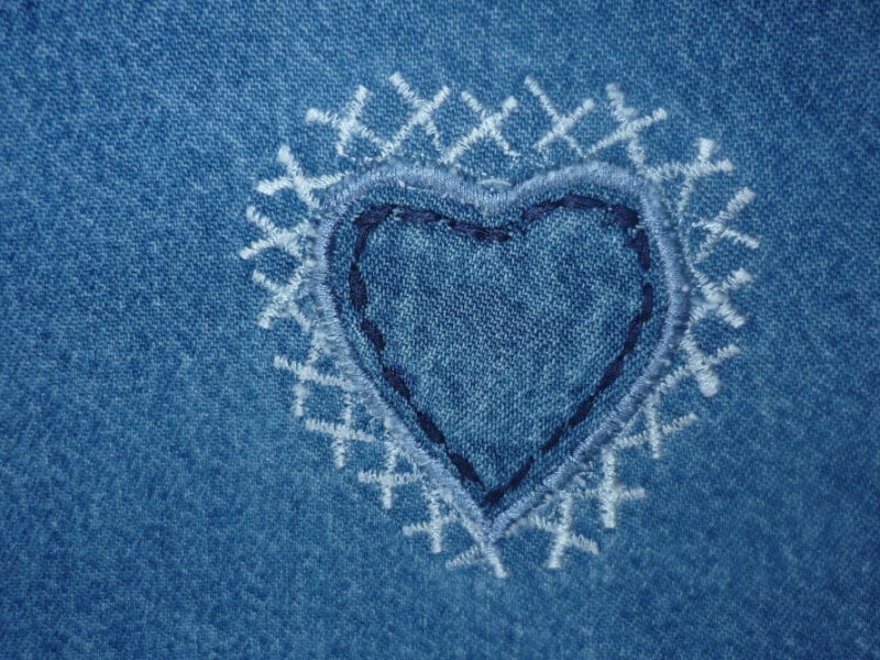 darning a garment