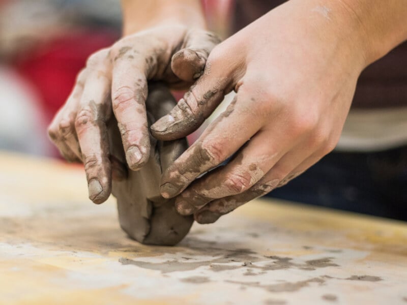 hand building with clay