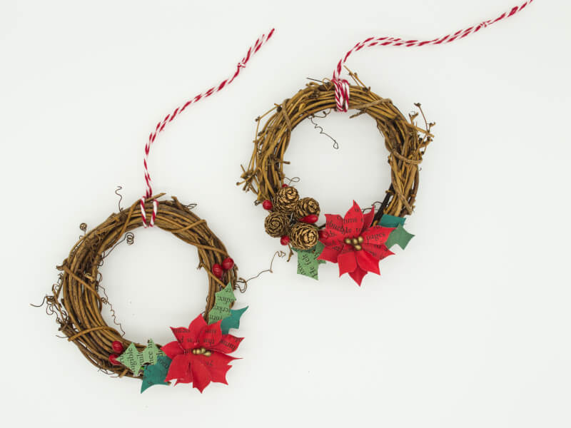 Two homemade christmas wreaths