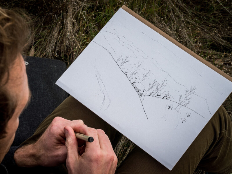 A landscape drawing.